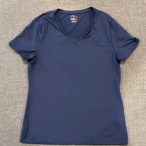 Puma Women's Dark Blue V-Neck Tee